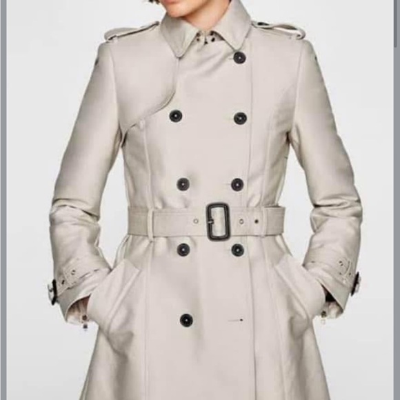 Zara Jackets & Blazers - Zara Women's Classic Trench Coat - Light Gray